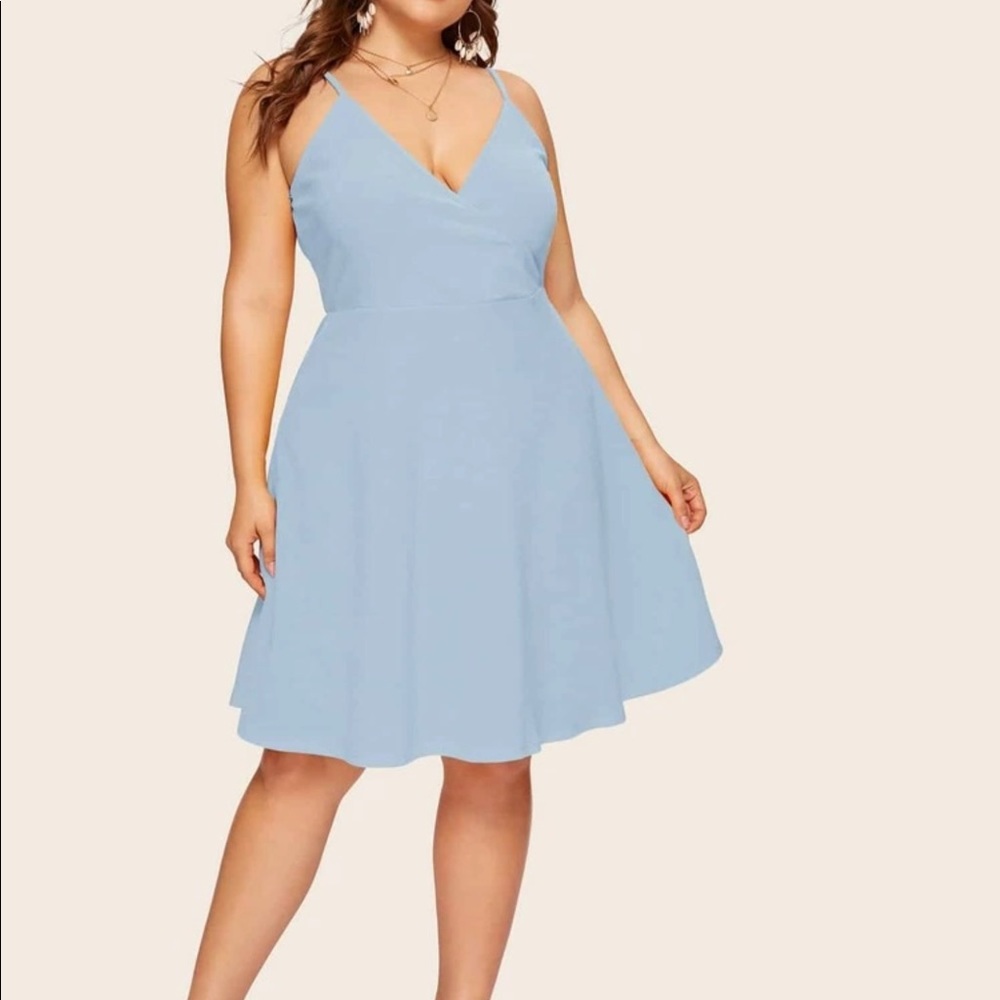 Blue Skater Slip Dress